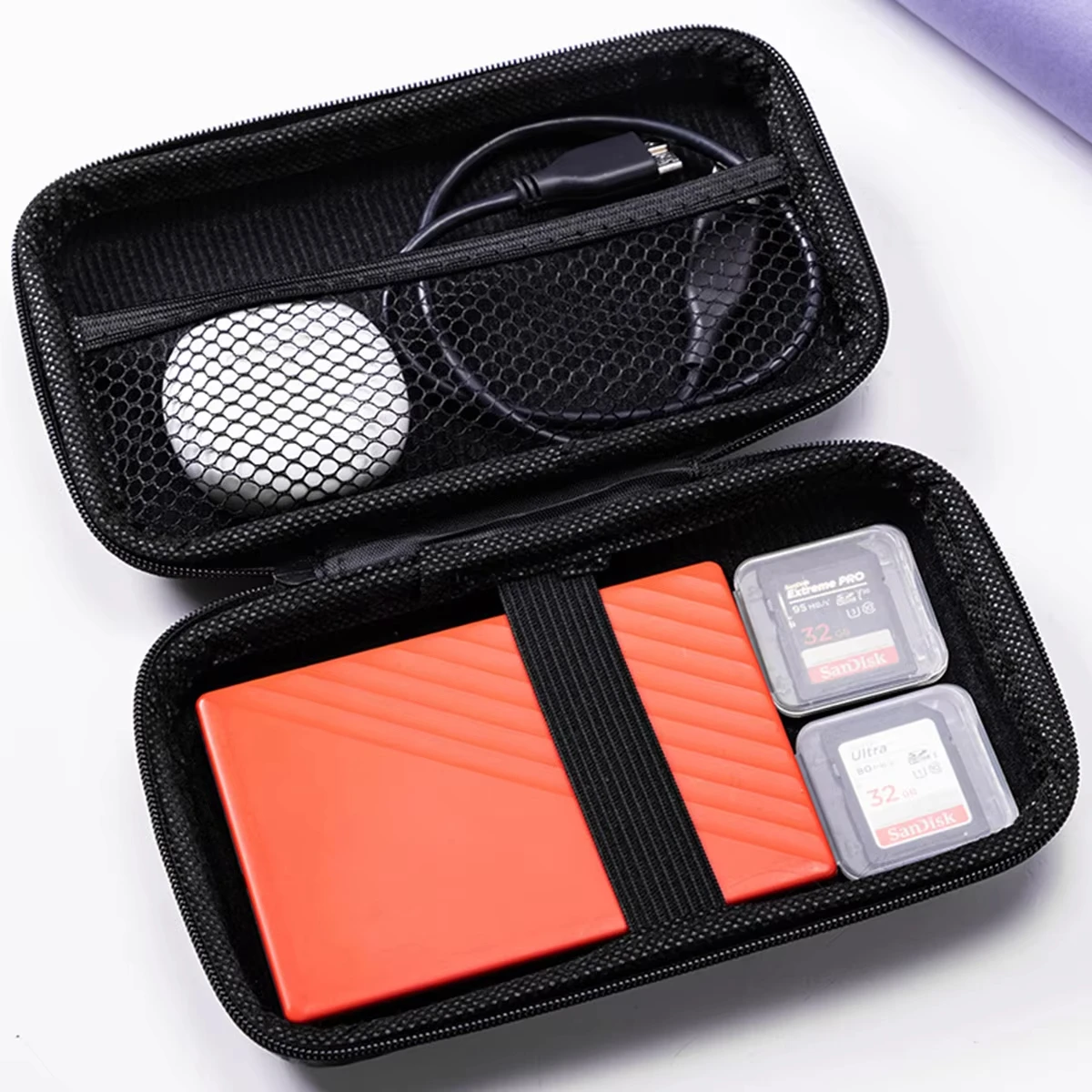 wholesale square 
small 
smell proof Waterproof 
hard 
 In stock cheap custom
 EVA foam 
round external hard drive eva case