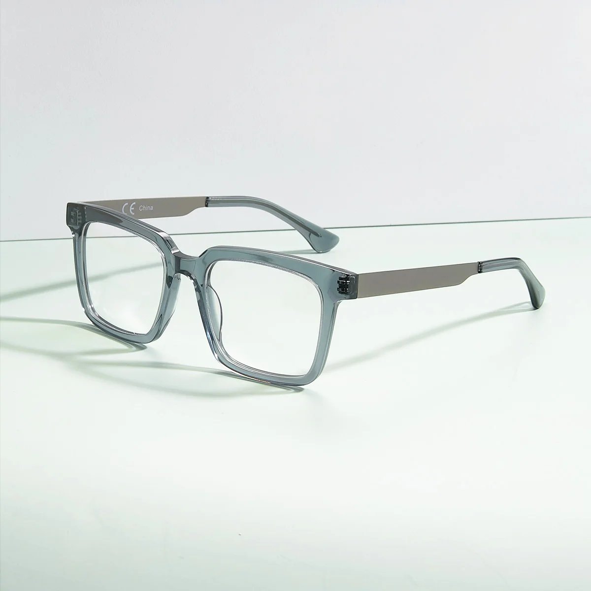 2022 New Retro Full Rim Prescription Glasses Frame Unisex High End Double Rivet Green Frame Square Acetate Optical Glasses