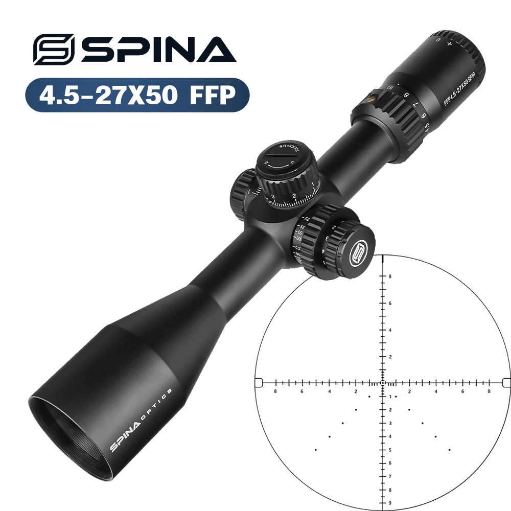 Spina HD FFP 4.5-27x50 Hunting Scope Tactical Compact Scope Outdoor Long Range Optics Sights First Focal Plane Sight