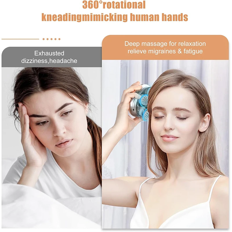 Removable Recharging Silicone Vibrating Waterproof Hair Head Massage Deep Cleaning Scalp Massager