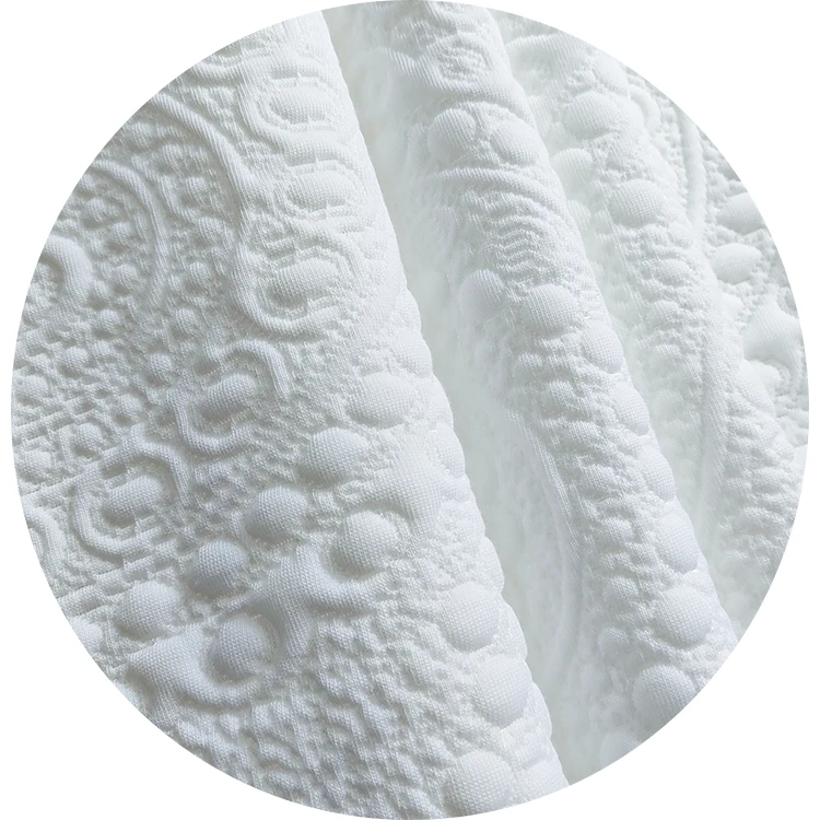 New design refreshing plain fabric high quality jacquard 100% polyester fabric