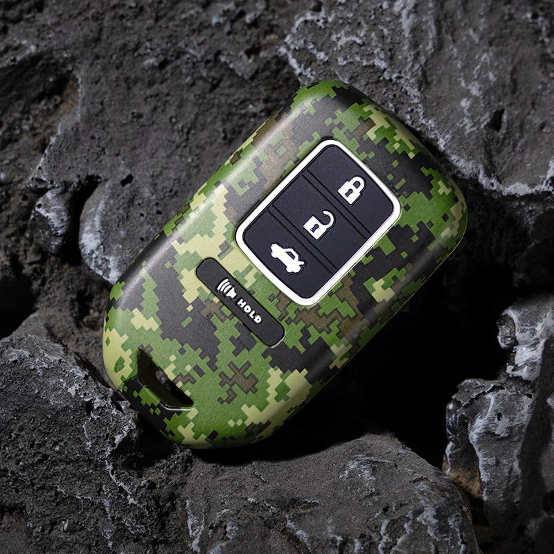 ABS camouflage design Protection Key Fob Case for Honda Accord Civic CRV Pilot Skull Odyssey wooden stone pattern hard key cover