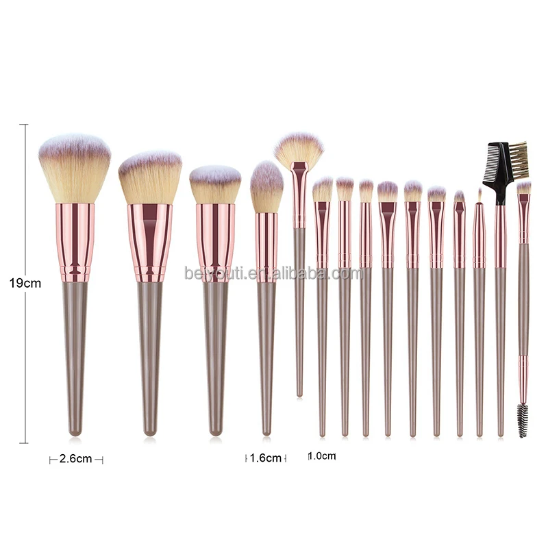 professional 15 pcs makeup brush set Eye shadow brush private label Nose Shadow Foundation Brush Eye Shadow Beauty Tools