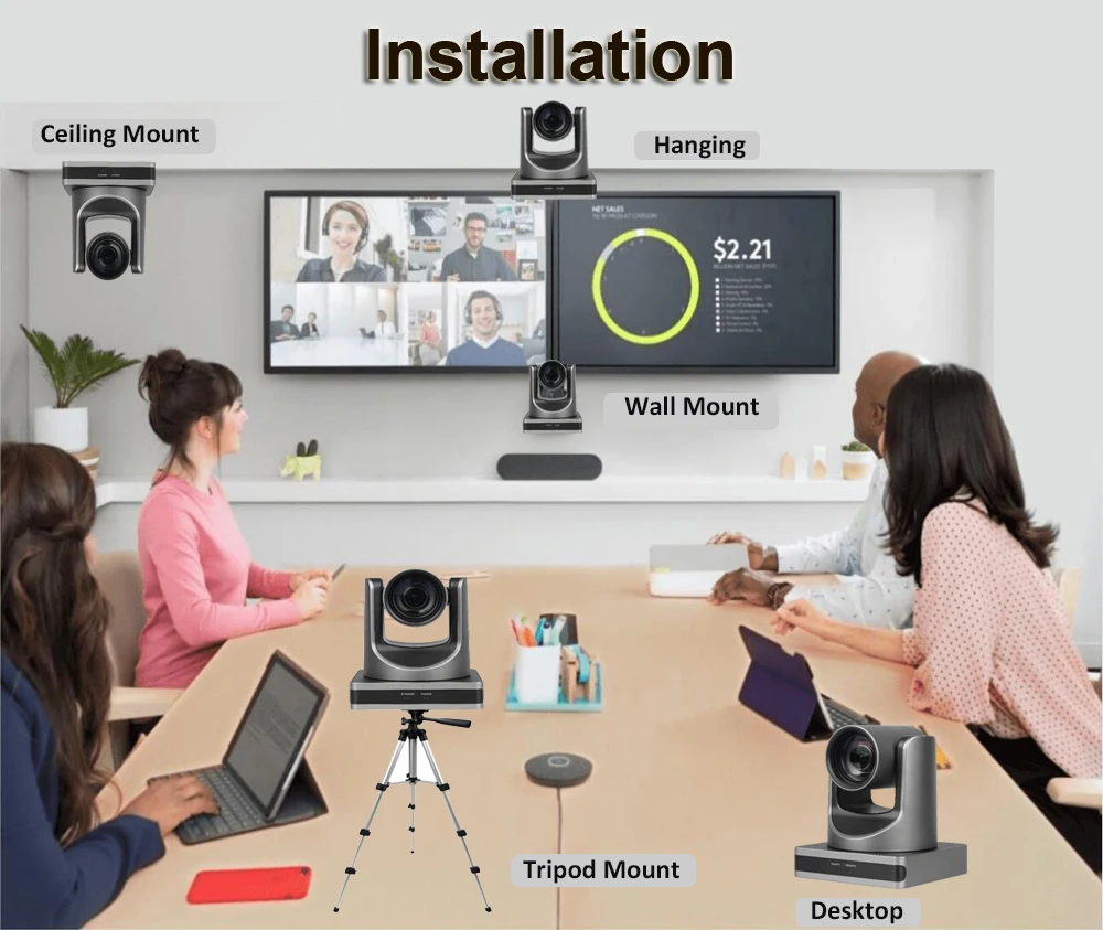 High Quality 18x Zoom POE Power Supply Broadcast Device IP PTZ Camera with Joysticks & Game Controllers