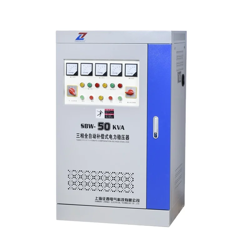 Manufacture OEM 380V SBW 50Kva to 600kva power union independent control three phase automatic voltage regulators stabilizer