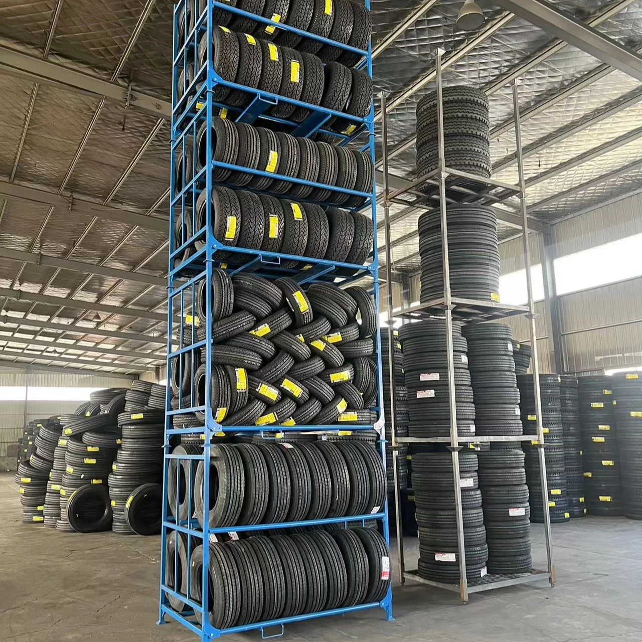 Powder Coating Customized Stacking Folding Fabric Stack Rack Stillages Cage Pallet Truck Tire Stacking Racks