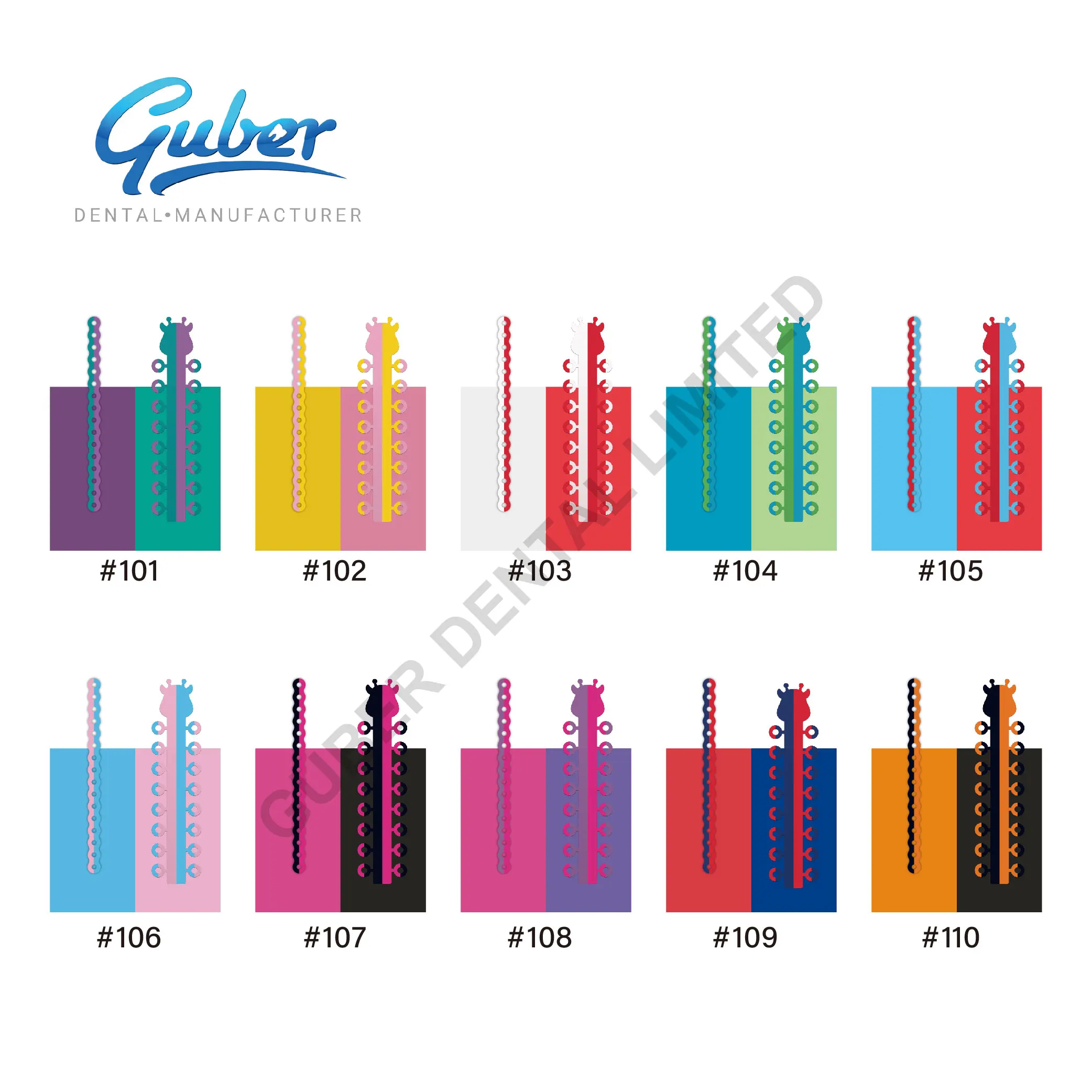 Guber Factory Dental colorful TMA Cooper archwire orthodontic wires niti thermal super elastic arch wire braces for teeth