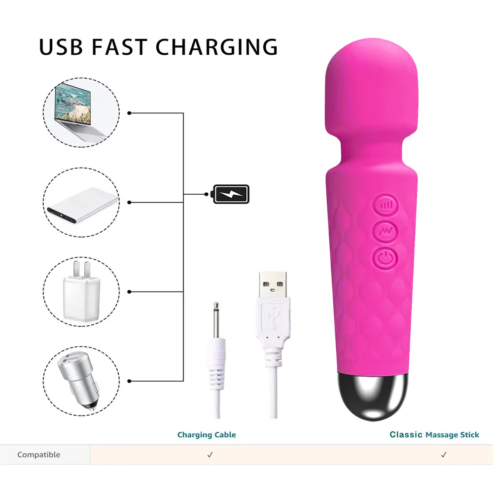 Masturbation Clitoral Pleasure Rechargeable G Point Finger Stick Massage Wand Rose Sex Toy Vibrator For Women