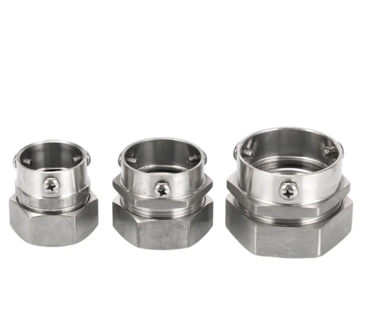 304 Series DKJ Sleeve Style Adaptor Ferrule Type Hose Joint Thread Stainless Steel Flexible Conduit Connector