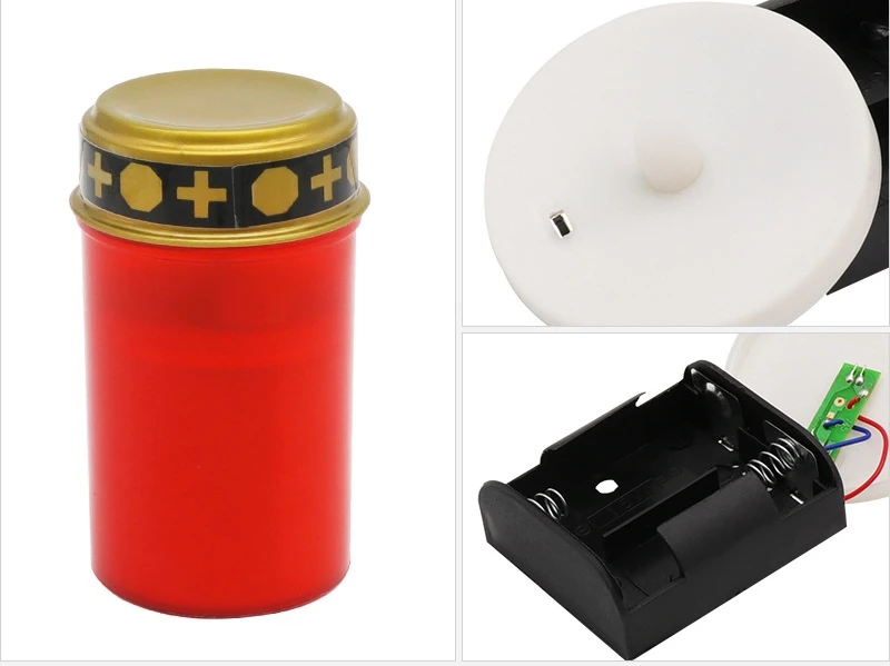 Newish church praying outdoor use battery operated cemetery religious candle weatherproof led grave lights
