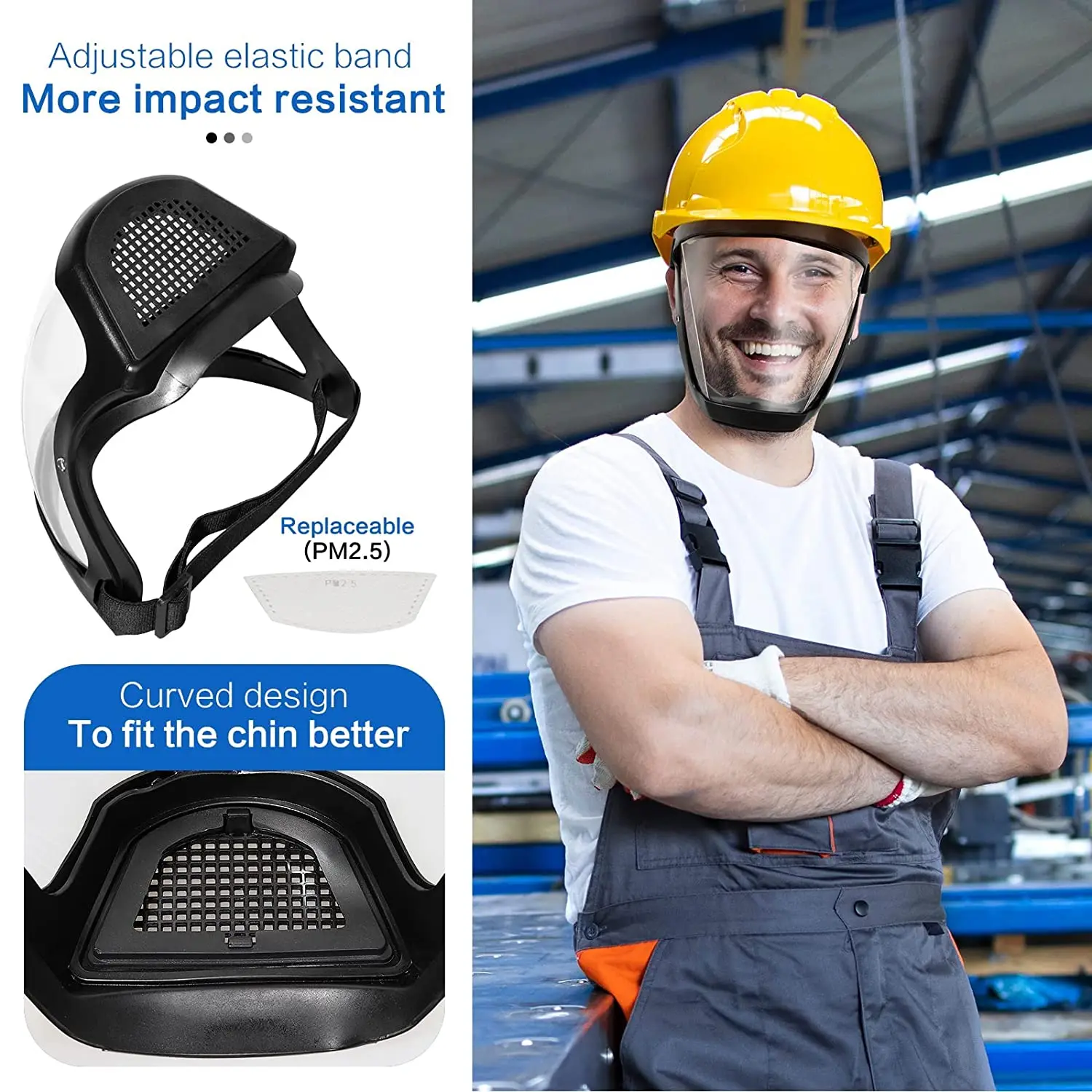 PC Proof Anti-fog Plastic Protective Clear Safety Full Face Protection Cover