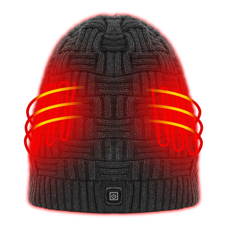 Rechargeable Battery Operated  Heated Hat Men Women Winter Heating Hat Cold Weather Thermal Beanies Heated Hat