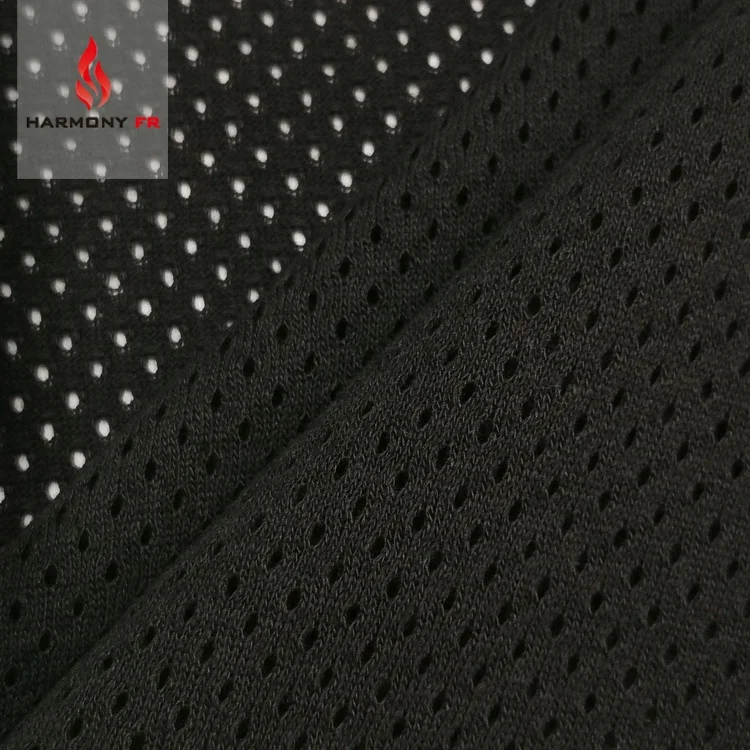 Wholesale 5.9OZ FR Treated Yellow Color 100% Cotton Knitted Fire Retardant Mesh Fabric