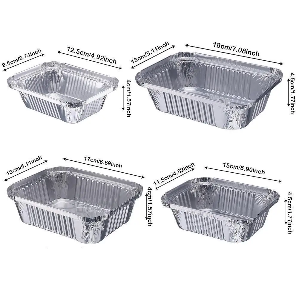 Food Grade 450ml 500ml 750ml Aluminium Foil Takeaway  Food Containers/Box Custom Disposable  Aluminium Foil Baking Pan/Tray