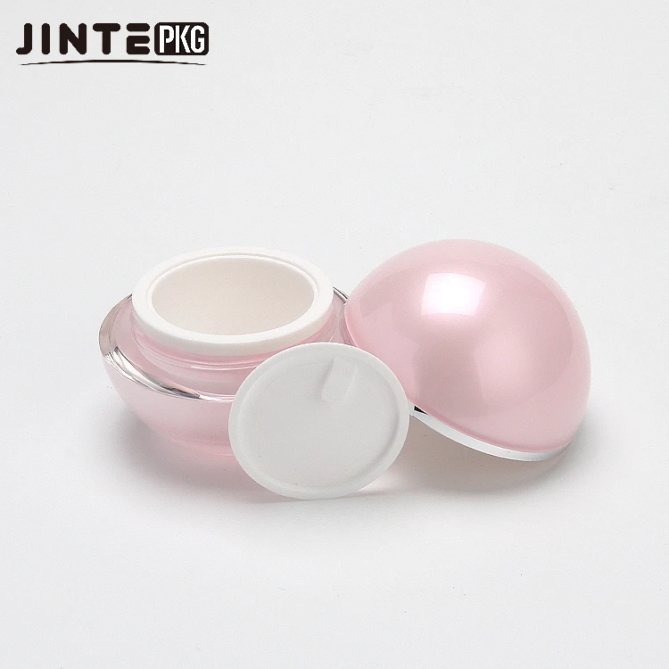 Luxury Ball Shape Jars Pink  Ball Acrylic Cream Jars Cosmetic Acrylic Cream Container 15g 30g 50g Eye Serum Eye Rich Essence