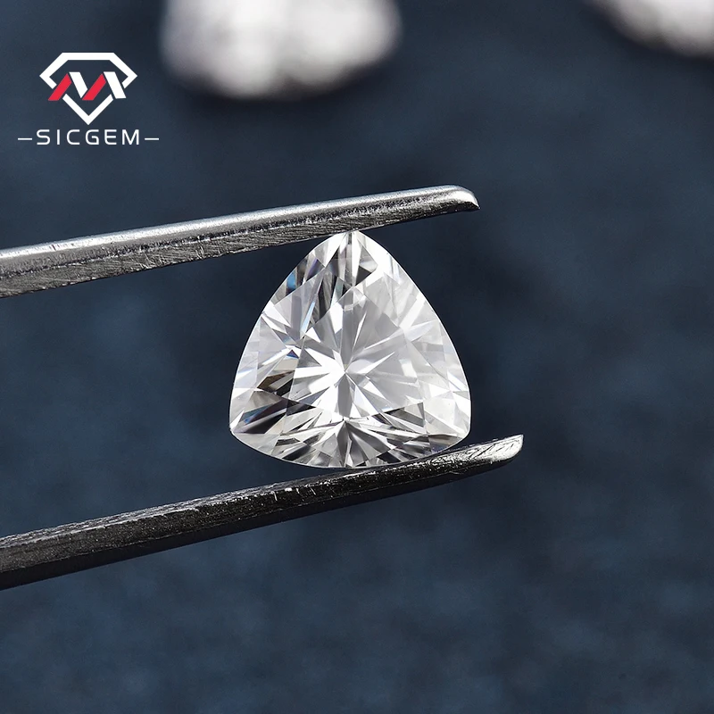 SICGEM Moissanites Factory 1.5 Carat Trillion Cut D EF VVS GRA Loose Moissanite For Ring Making