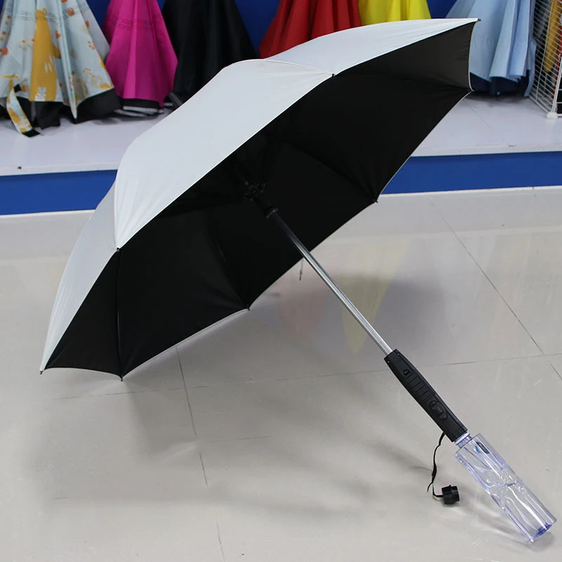 DD3243  UV Blocking Misting Umbrella with Sprayer Fan Straight Golf Fold Sun Umbrella Sports Cooling Watering Parasol Mister