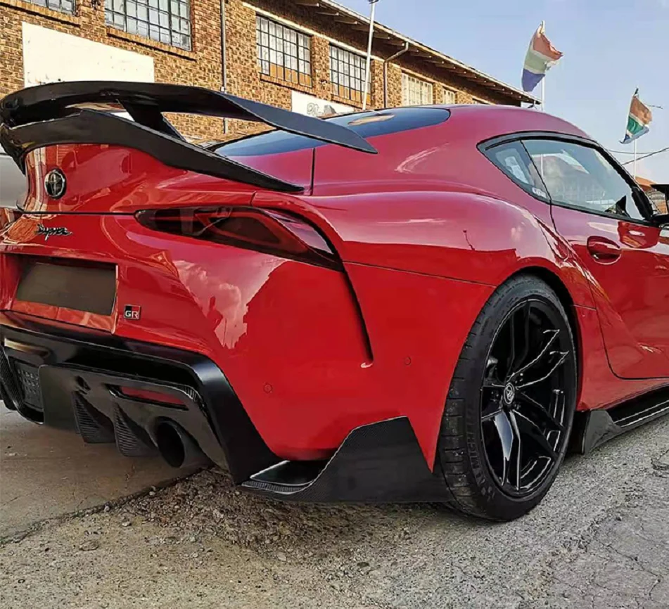 Реальные углеродного волокна задний бампер сплиттер плавники подходит для Toyota Supra A90 MK5 2019 +