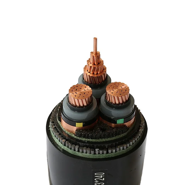 MV 33KV HT 3 Core Copper conductor XLPE insulation amoured power cable