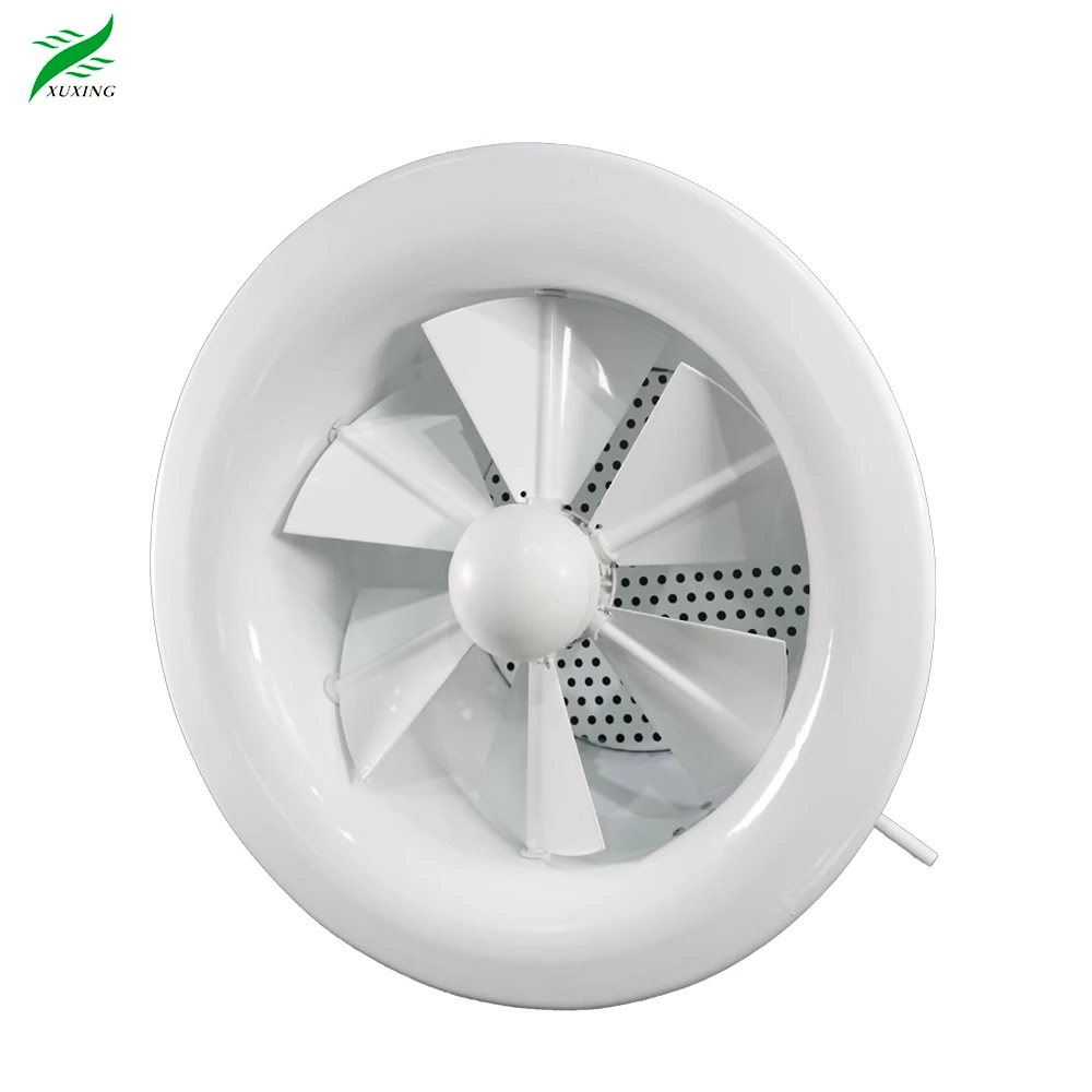 Hvac Ventilation Ceiling Adjustable Blade Air Volume Diffuser Aluminium Round Swirl Air Diffusers