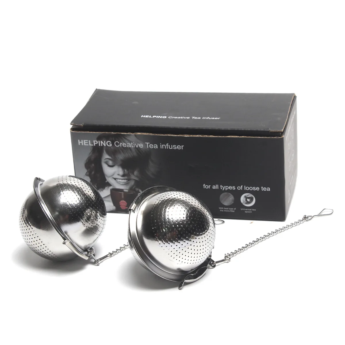 2 Pack Tea Strainers with Fine Mesh,  304 Stainless Steel Mesh Tea Ball Infuser Tea Filter and Steeper with gift box