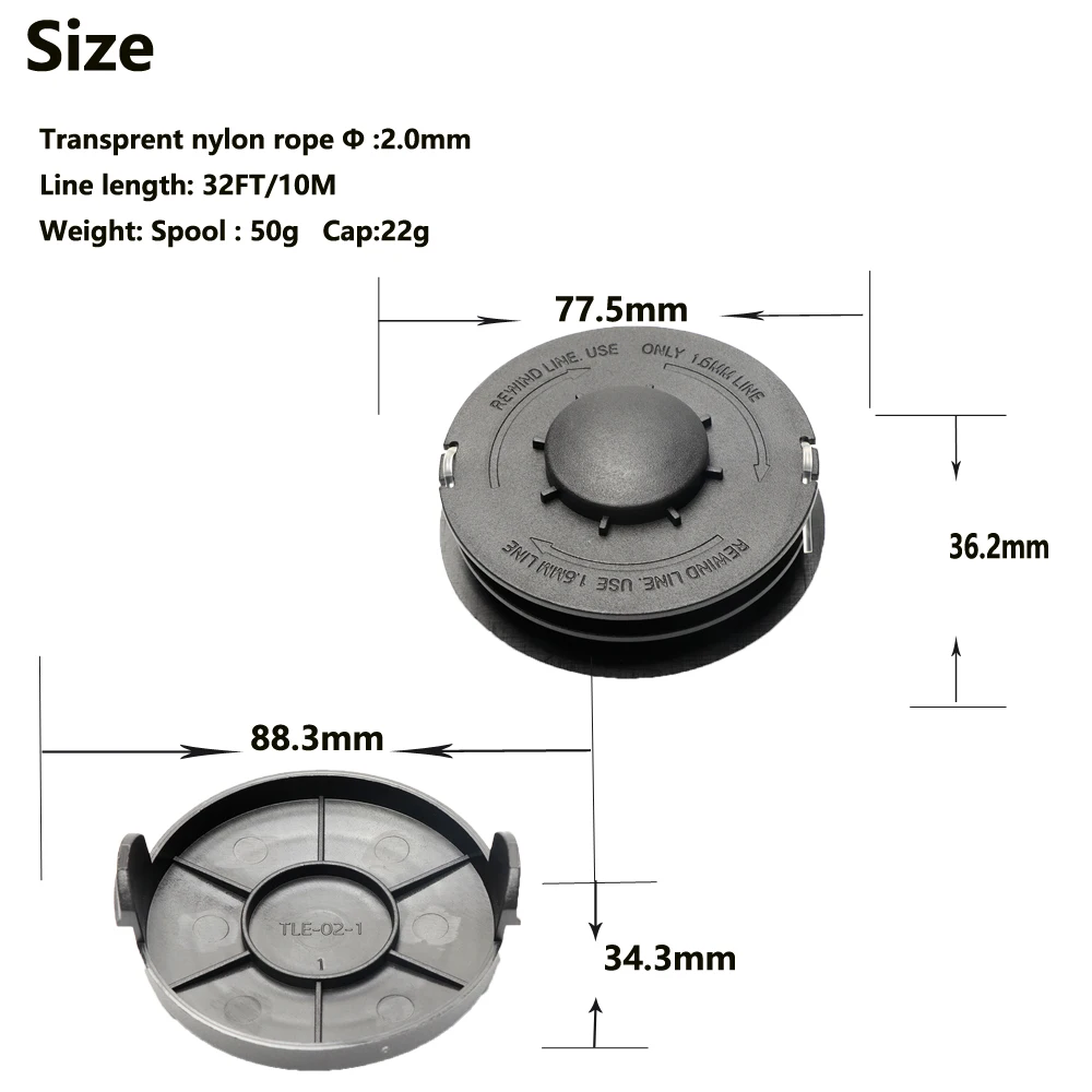 Factory Wholesale 3405685 Spare Line Spool GC-ET 4530 Black 4.2 cm*8.5 cm*8.5 cm Auto Feed Spool Line