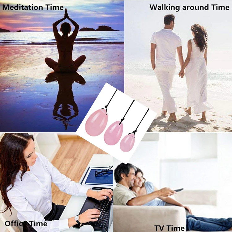 High Quality Natural Rose Quartz Crystal Yoni Egg for Women Health Care