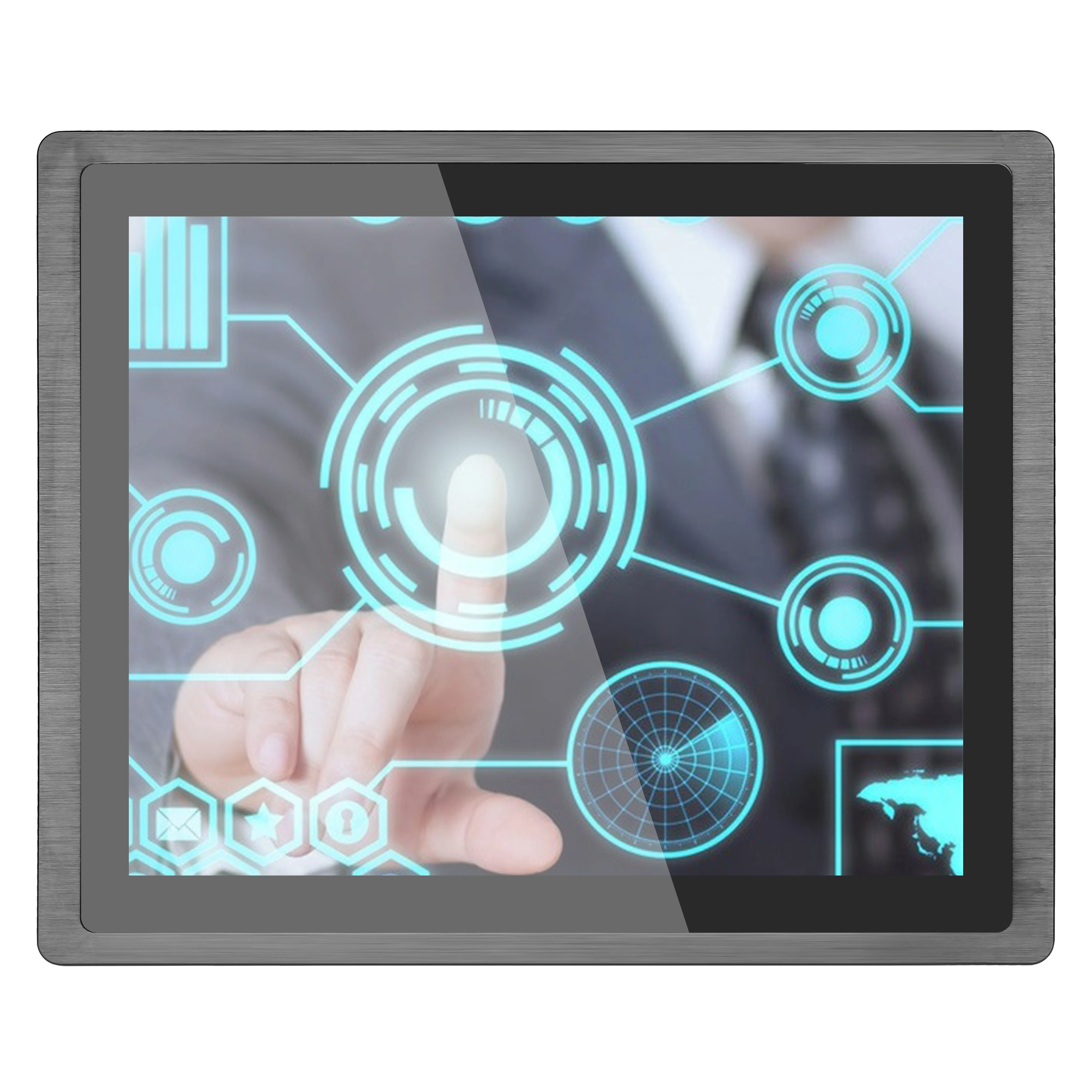 17' 19' Embedded Desktop Capacitive Touch Panel PC J1900 i3 i5 i7 WIFI All In One Industrial PC With VESA
