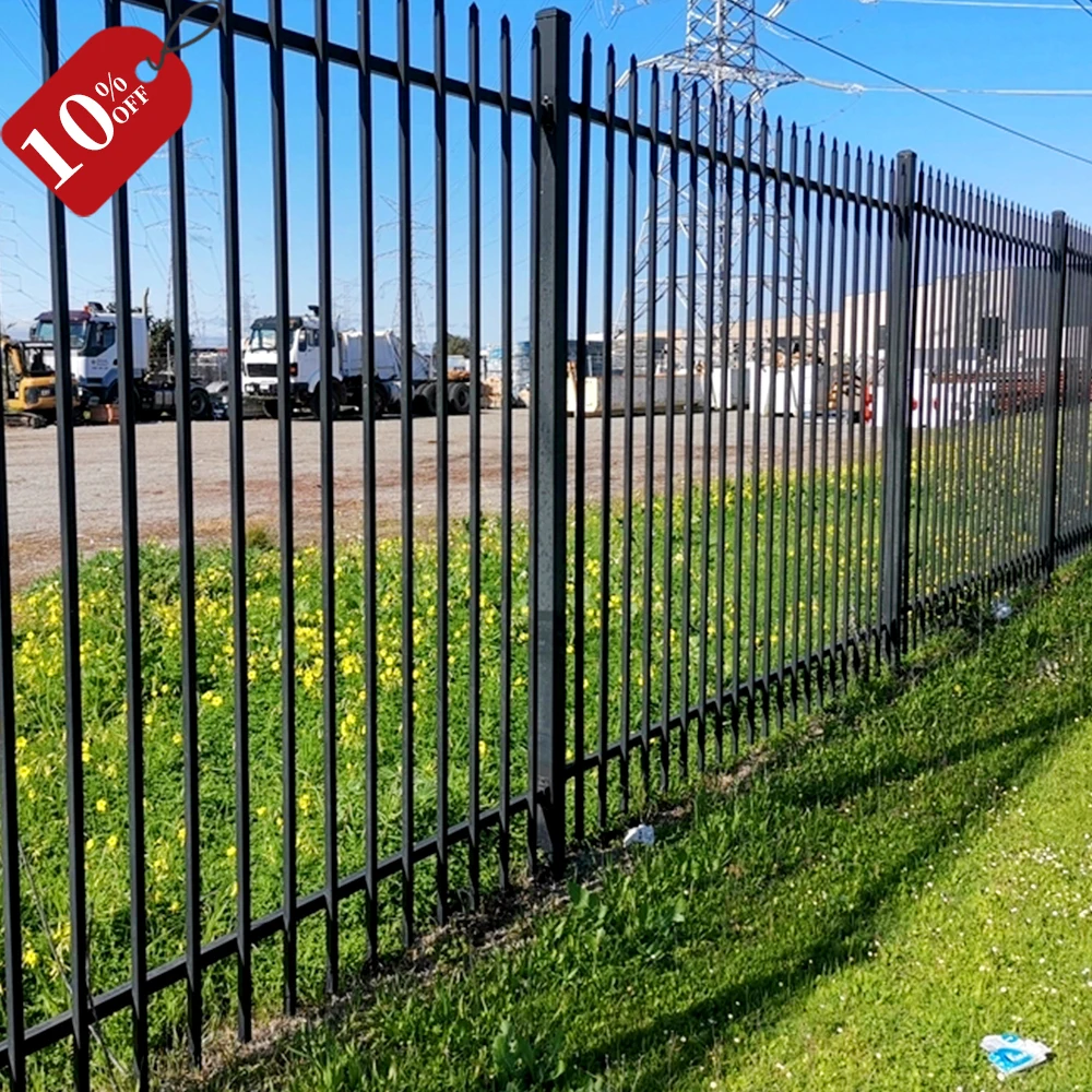 Black Decorative Coated 6 foot portableexterior  Garden  galvanize Steel Pale Pickets Fence pickets