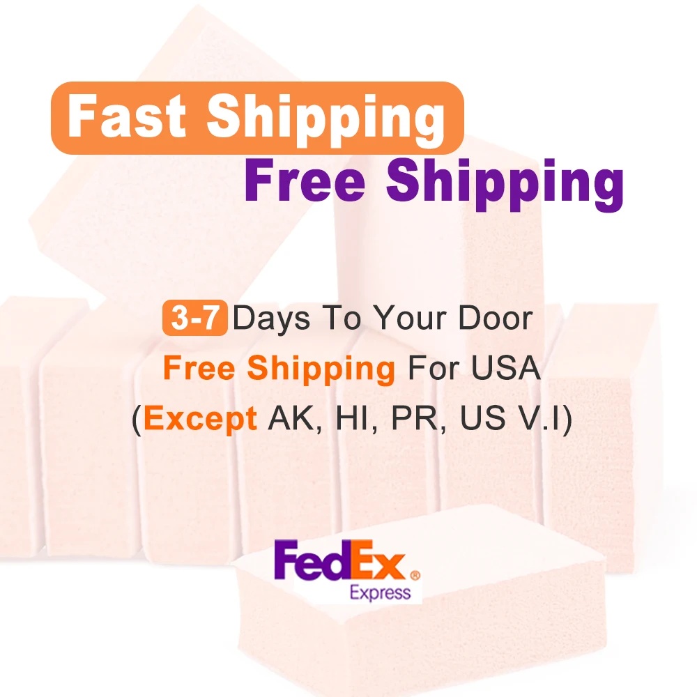USA Free Shipping 1500Pcs/Case Double Side 80/100 Disposable Mini Buffer Sanding Sponge Block Orange Nail Buffer