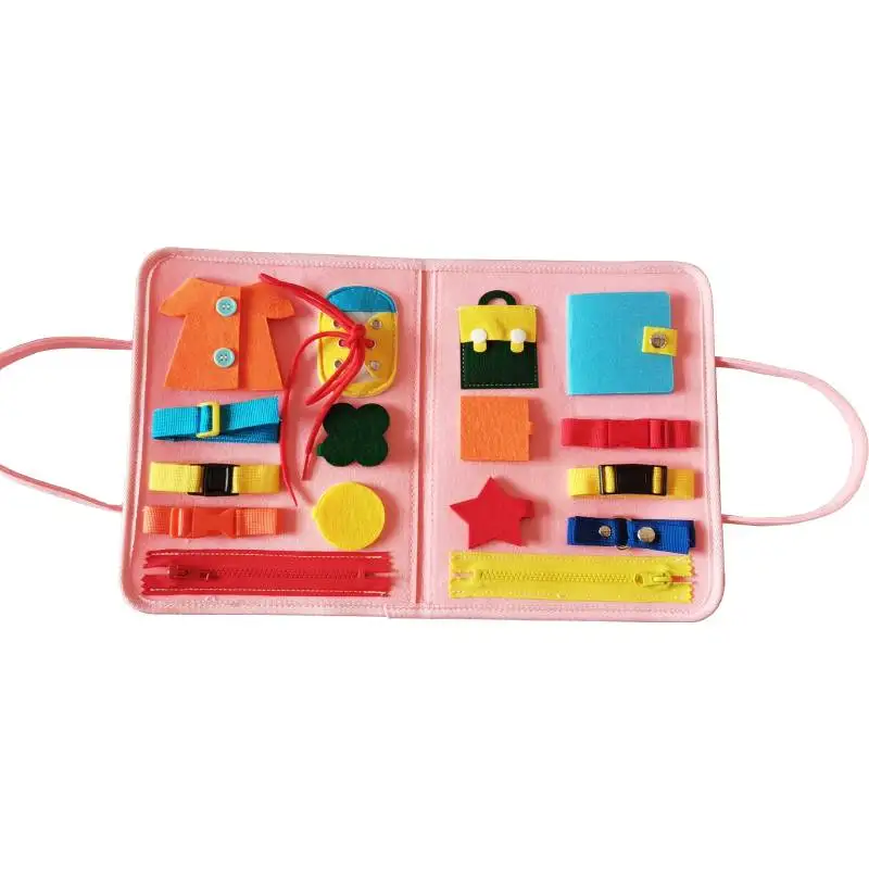 New Eco-friendly Paste the letter Felt Busy Board Folding  Montessori toys Felt Busy Board