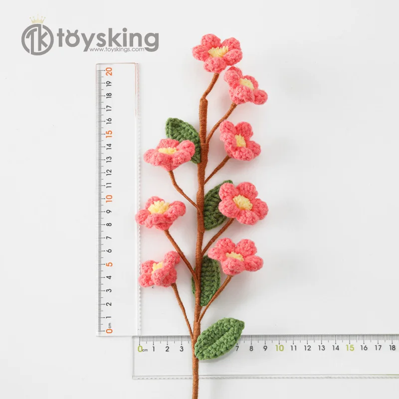 Peaches and plums all over the world crochet yarn multi-head peach blossom branches