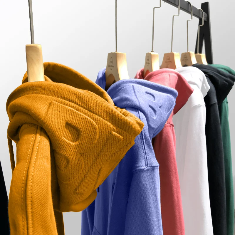 Custom Logo Men Thick Heavyweight High Quality French Terry 100% Cotton Hoodie 3d Embossed Hoodie Sweatshirt Logo Print