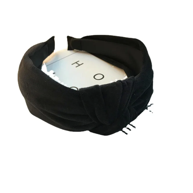 Teacher Winter Black Color Velvet Knot Headband For Adults Skincare Makeup Headbands