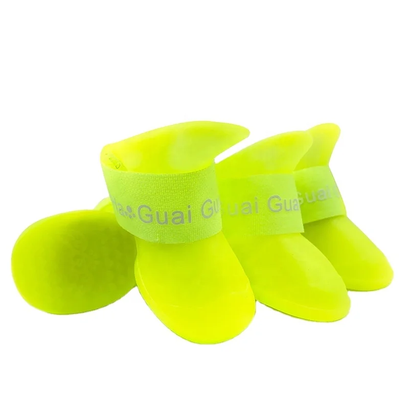 High quality 4 pcs price pet silicone rain boots for dog pet Silicone Waterproof Shoes Pet Accessories