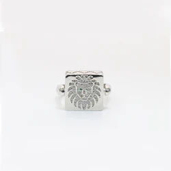 Fashion Style high quality 18k Gold Plated Micro Pave CZ Lion Face  Ring For Men