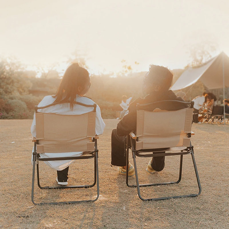 JSJM Outdoor Travel Folding Chair Portable Backrest Camping Chair Wooden Fishing Folding Chair