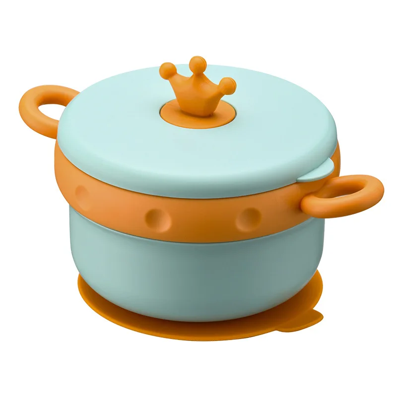 Baby food bowl Detachable 316 Stainless steel baby bowl with suction water heating resistant infant bowl