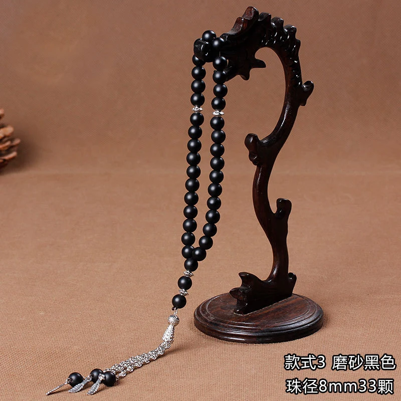 Muslim Rosary Beads Bracelet 33pcs Beaded Prayer Rosary with Tassel Jewelry Charm Bracelets for Woman