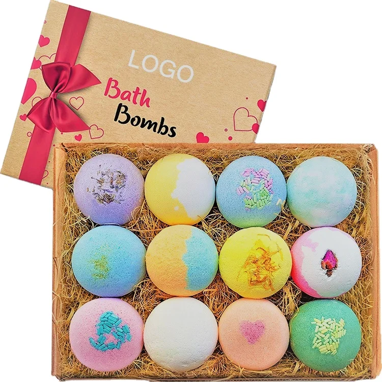 
OEM Custom Wholesale Private Label 100% Organic Colorful Hemp Bath Bombs Set 