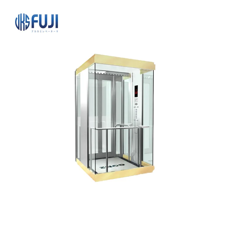 1150kg MR MRS MRA VKSFUJI Brand Speed 1.0 Glass Passenger Elevator Building Office With ARD