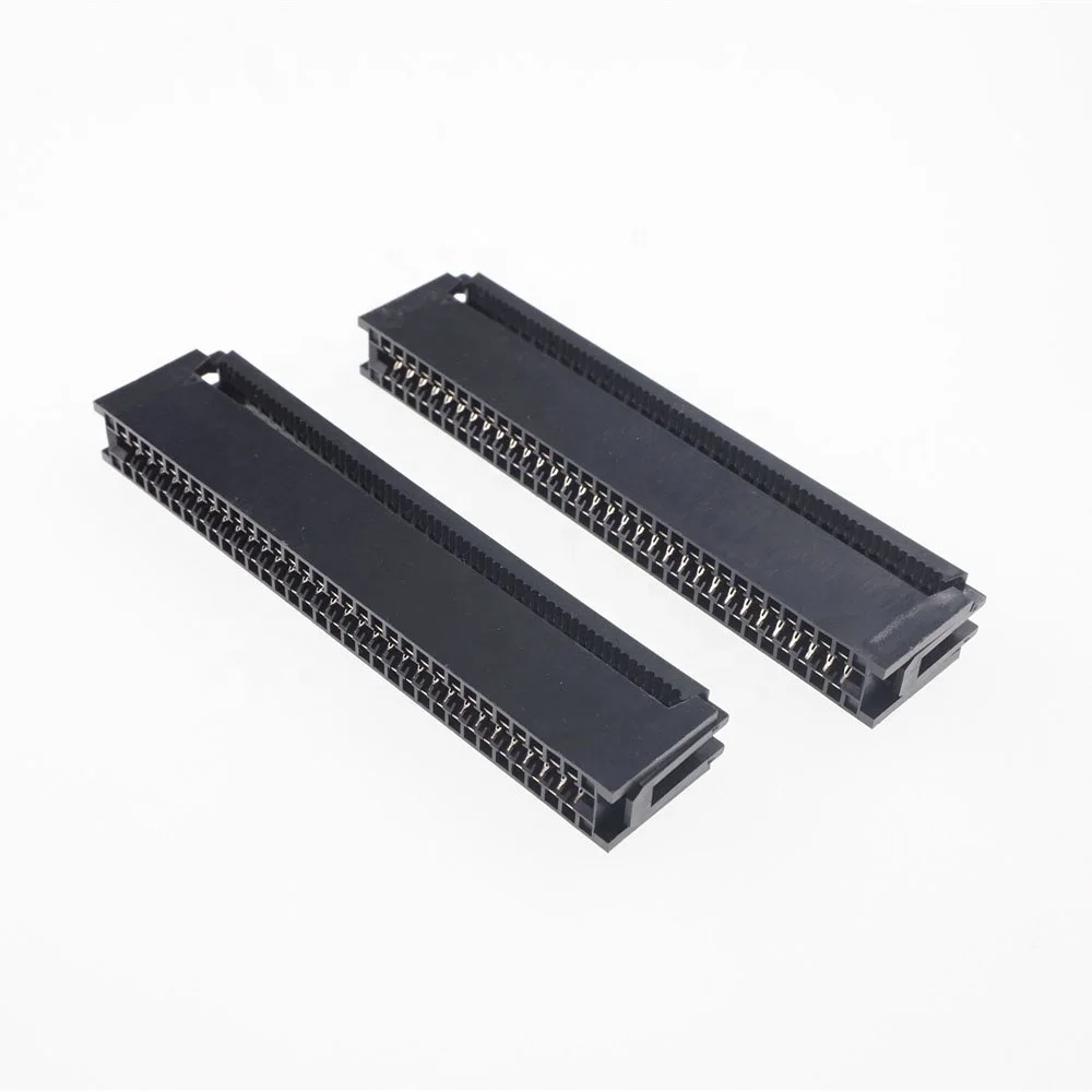 
IDC Type Card Edge Slot 2.54 mm Pitch 64 Position Socket 1.27 mm Ribbon Cable Connector Board Gold finger Receptacle HIF5D 