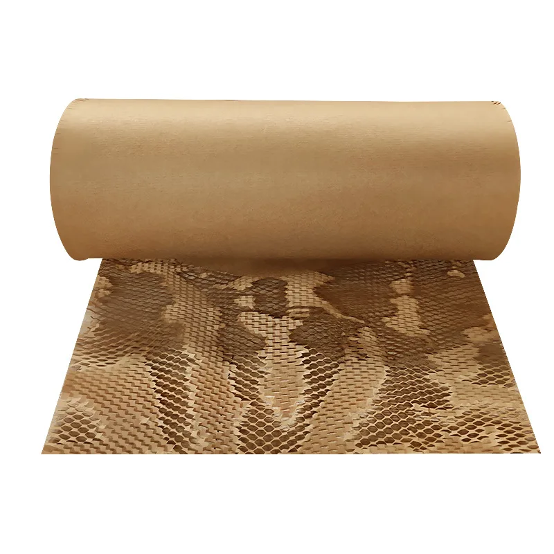 Wholesale Eco-friendly Wabenpapier Honeycomb Cushioning Wrap Roll Perforated Tissue Paper Honeycomb Packing Paper Wrap