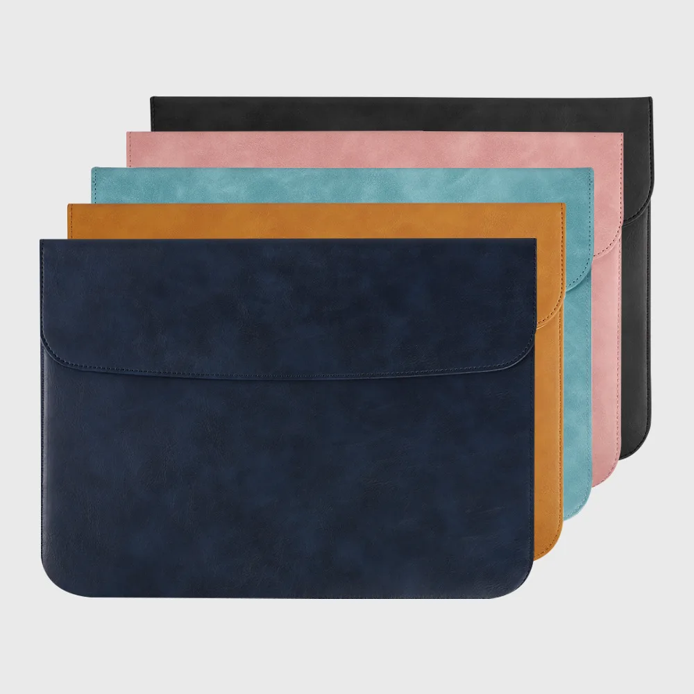 Foldable sublimation blanks custom logo laptop sleeves pu leather laptop sleeve bags for macbook 13 15