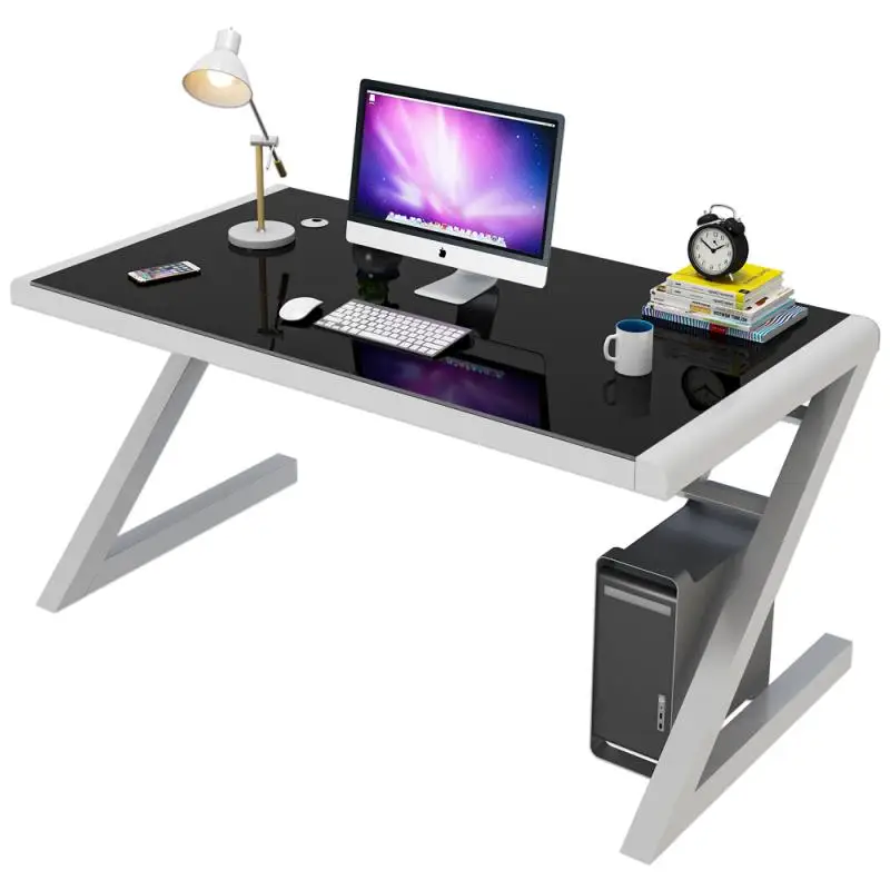 new design metal frame glass table top multifunctional assemble convenient home school office computer desks