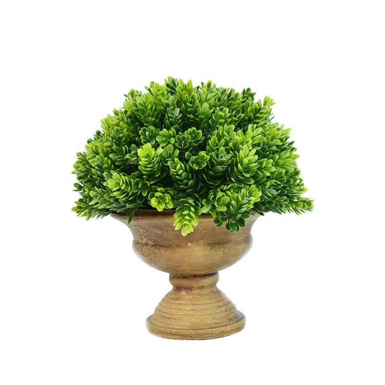 Nearly natural artificial plant  Plastic Fake Green Topiary Grass with brown potted for indoor or outdoor