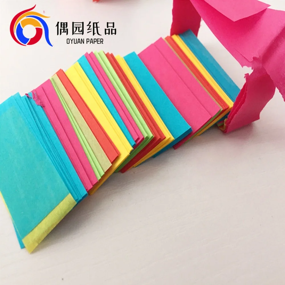 Customized Flameproof Multicolor  5*2cm Rectangle Confetti Paper for Wedding