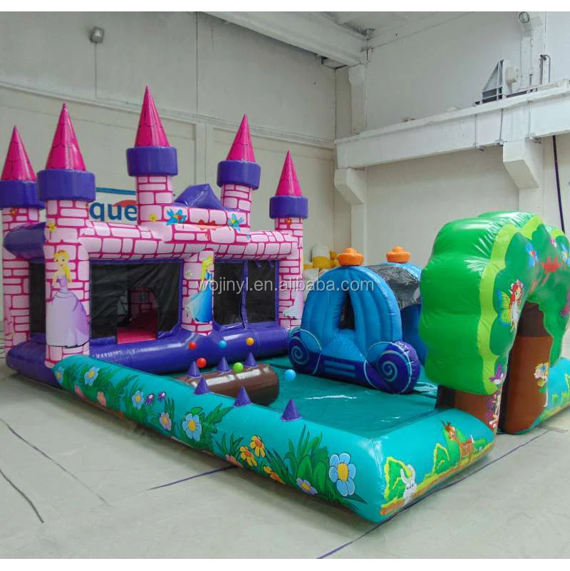 Princess Baby Inflatable Jumping Play Zone with Bouncy Bed Ball Pool Inflatable Bounce Castle