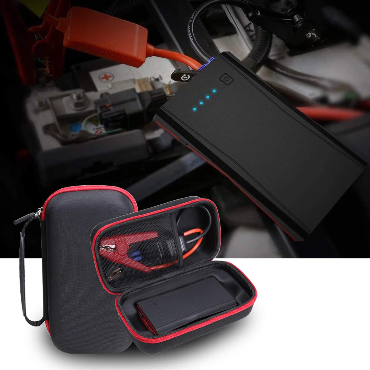 Car Lithium Jump Starter Travel Carrying Case Car Jump Starter Battery Power Bank Storage Bag