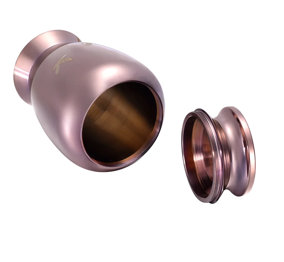 Coffee Gold Cremation Urn with bird engraved for Human Ashes Small Adult/ Pet memorial Casket Keepsake Stainless Steel Jewellery